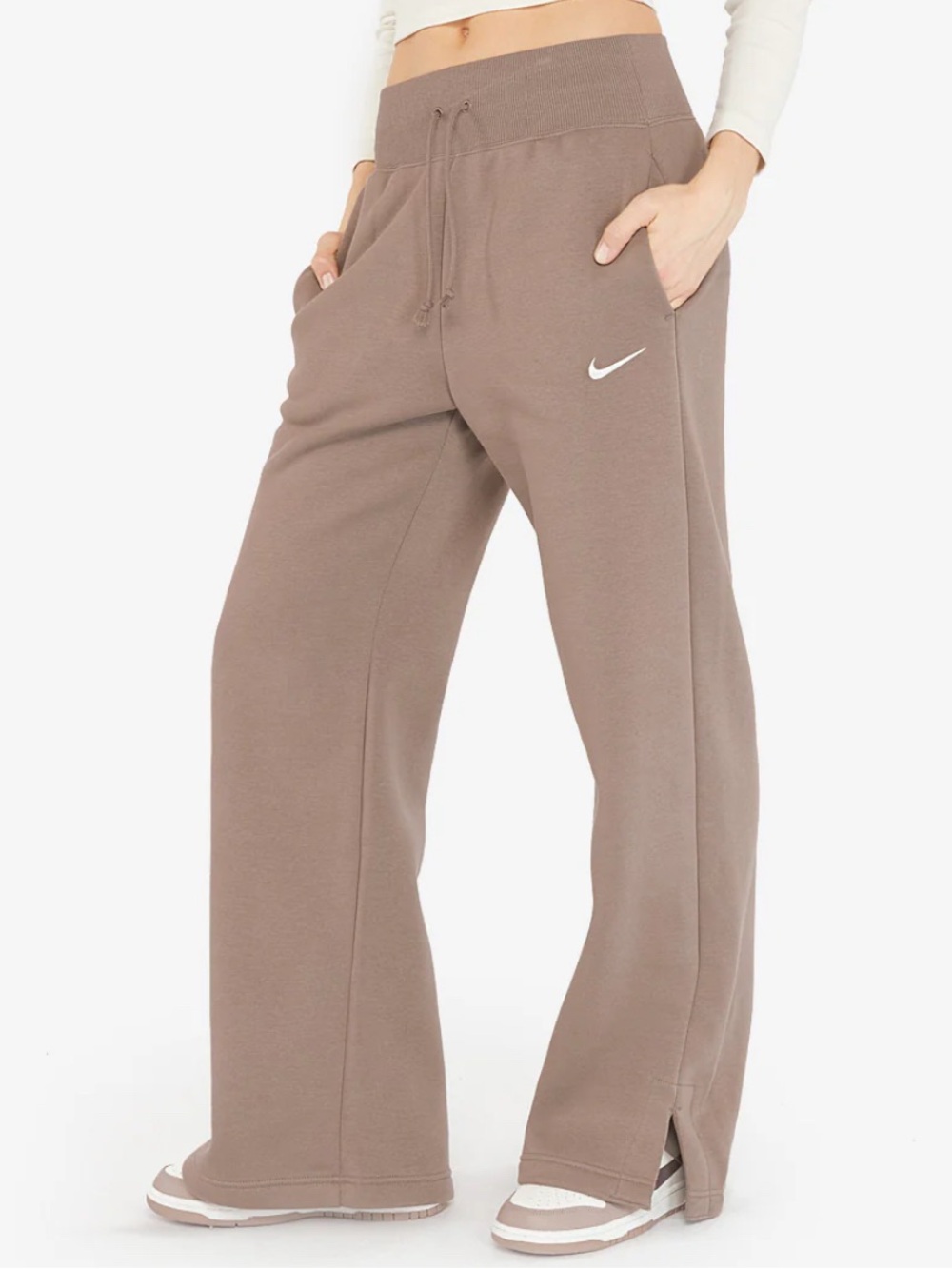 Nike Womens Phoenix Fleece High-Waisted Wide-Leg Sweatpants - Picture 1 of 4